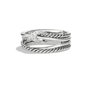 David Yurman X Crossover Ring With Diamonds